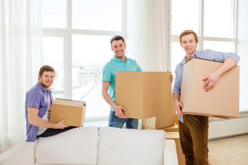 Packing boxes for house removals in Chinatown