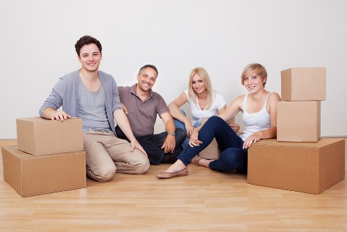 Packed storage boxes and furniture prepared for Chinatown long-term storage