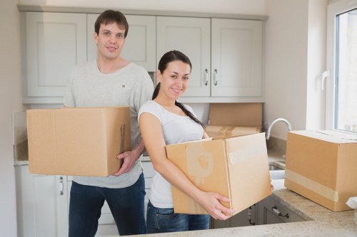 Moving checklist and packed items ready for local removals
