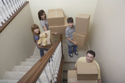 Packed boxes and furniture prepared for Chinatown removals